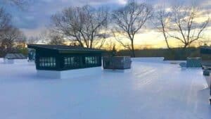 new flat roof installation sunset